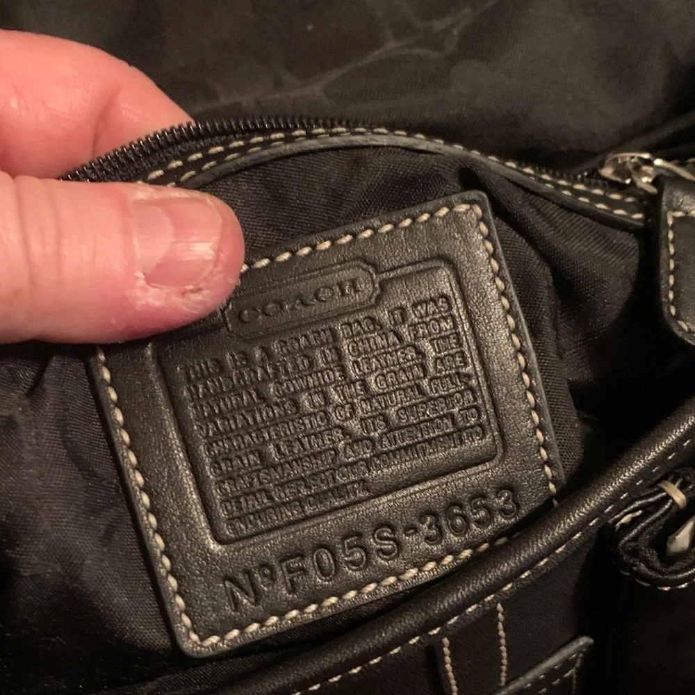 Coach Black Leather Shoulder Bag with Silver Accents - Picture 9 of 9